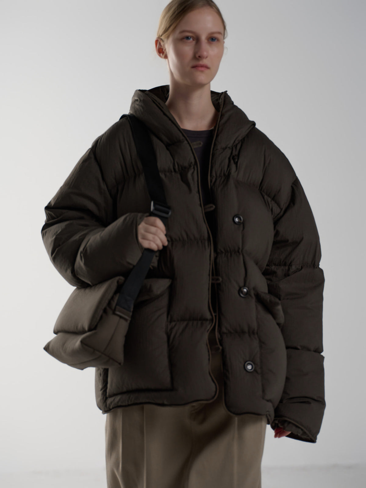 Goose Down Hooded Puffer_brown