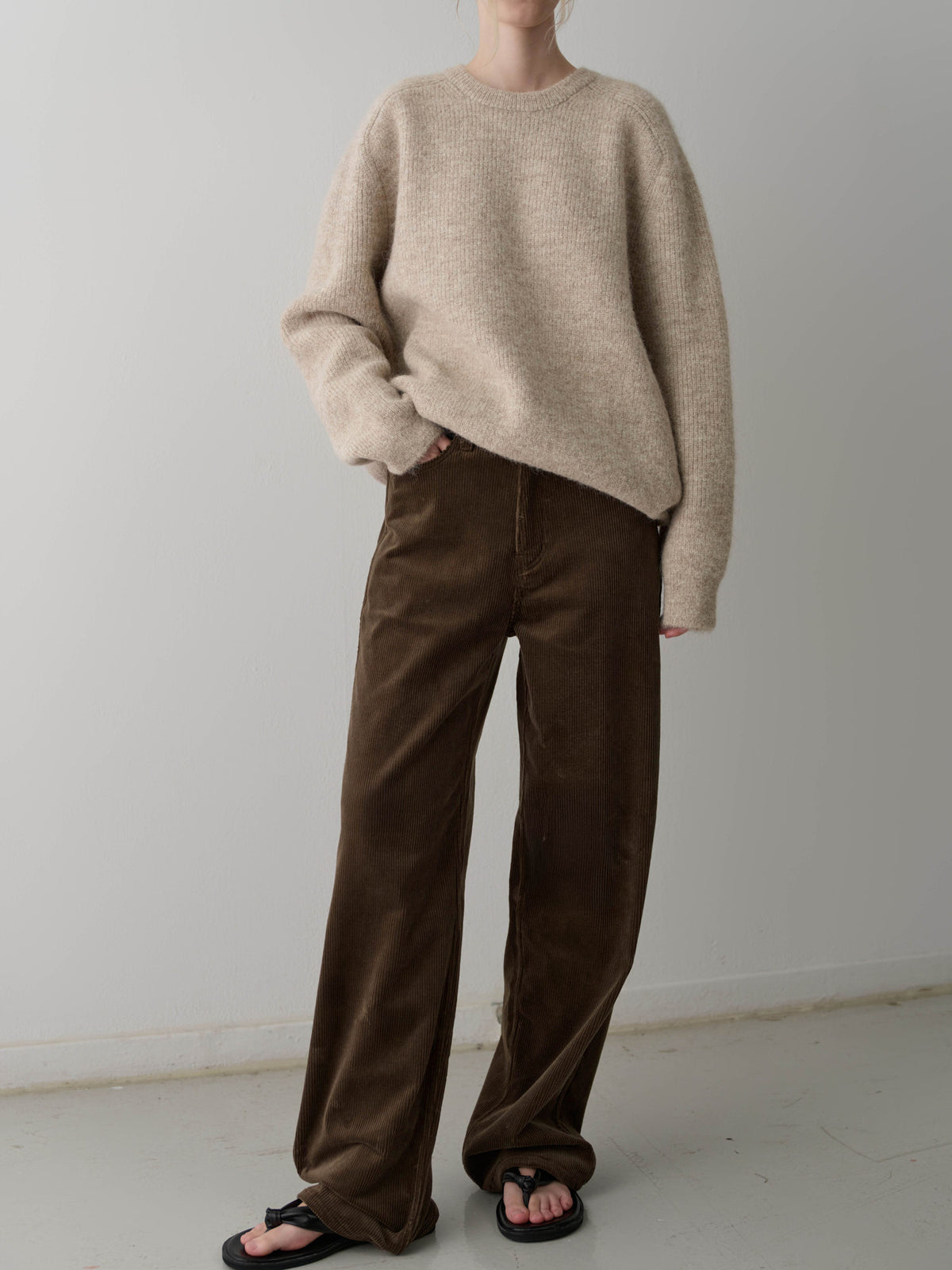 Alpaca Pullover Sweater_beige