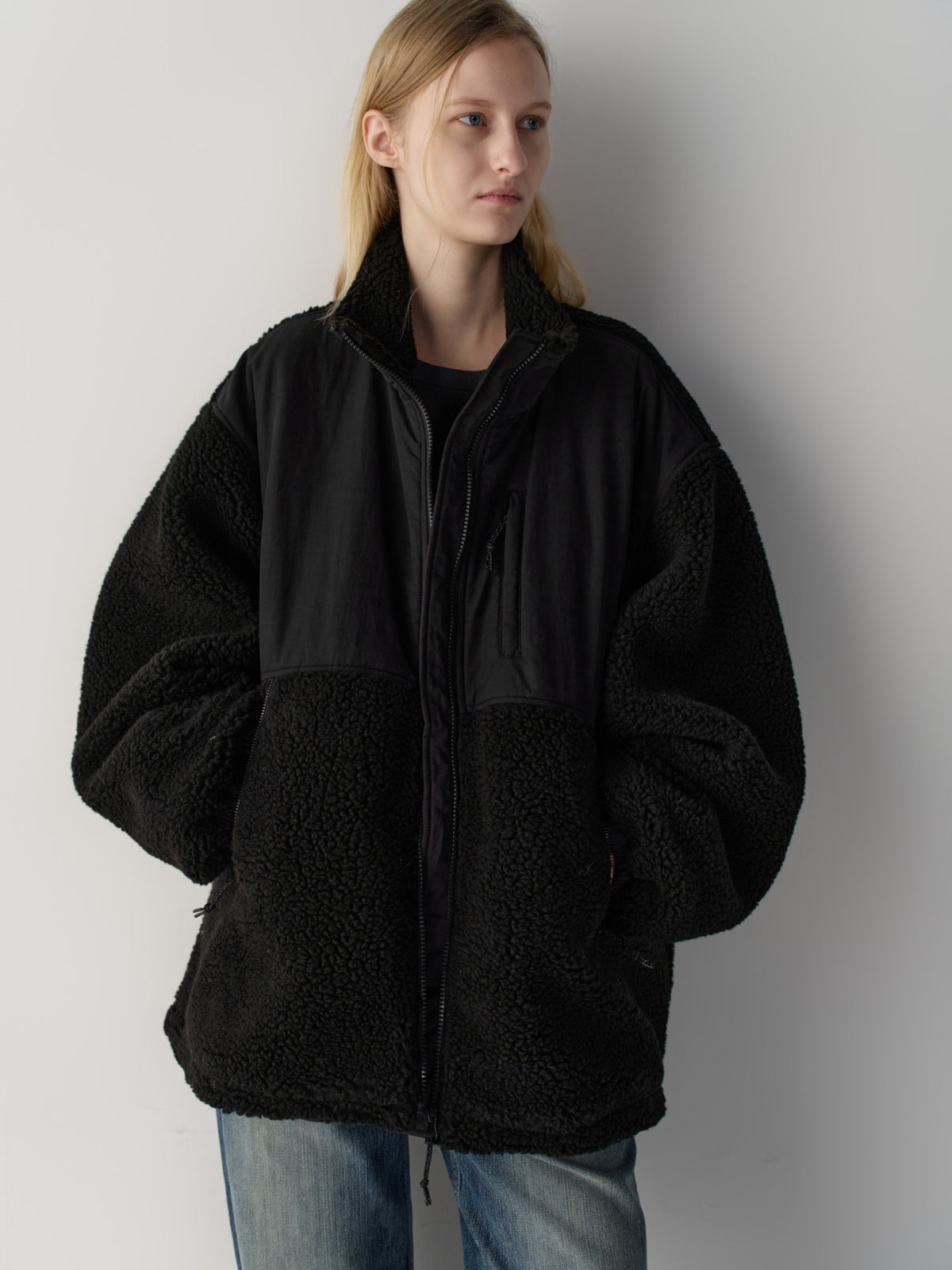 Fleece Zip-Up Jumper_black