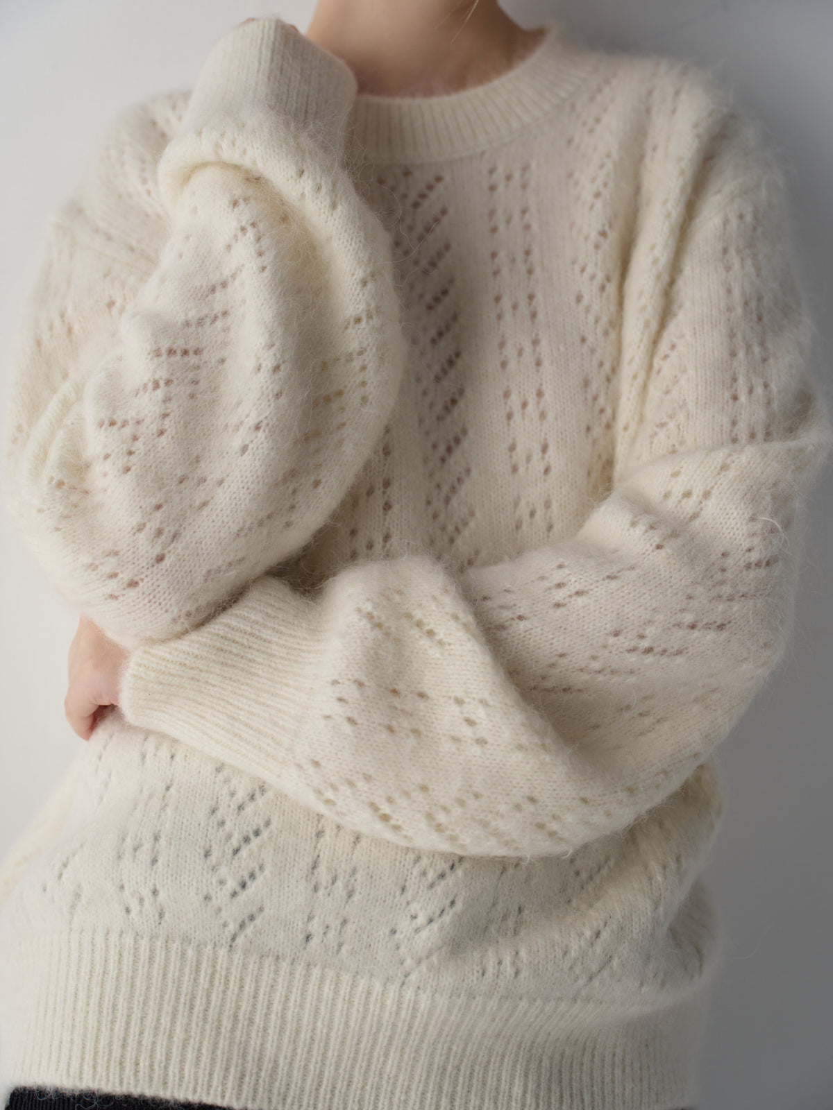 Alpaca Pointel Knit_ivory