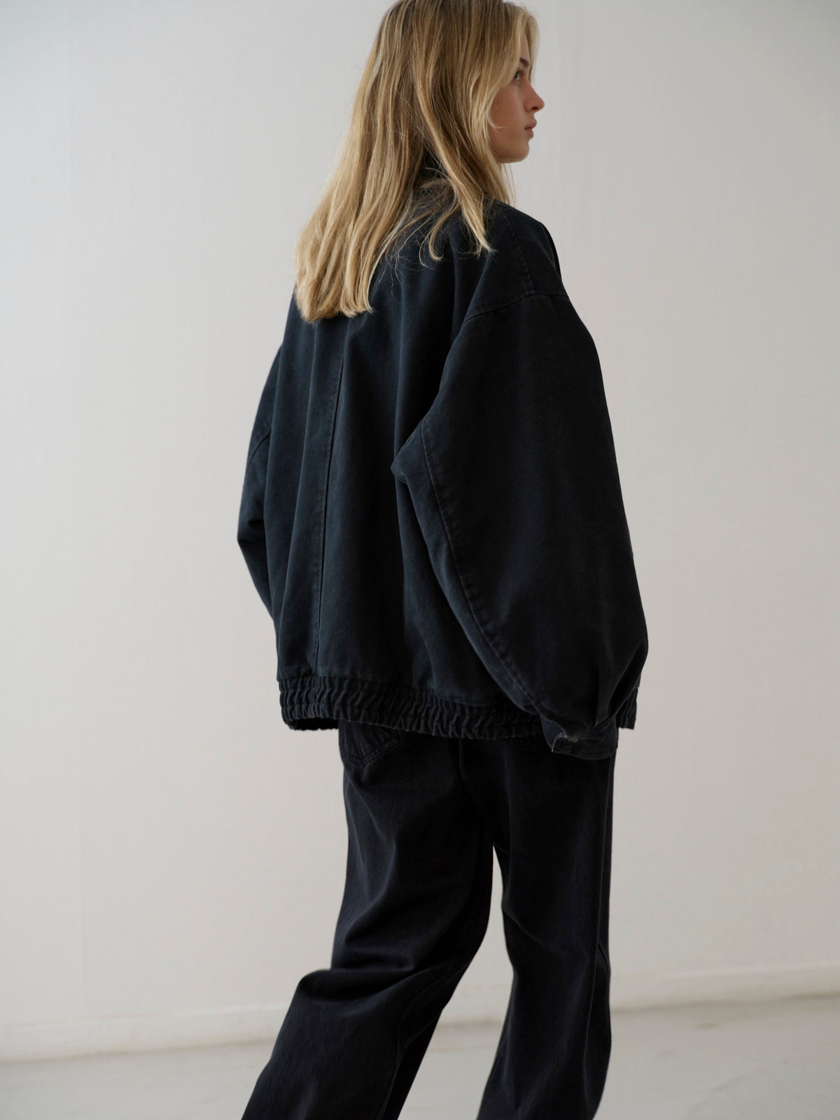 Overfit Vintage Cotton Blouson_Blue Charcoal