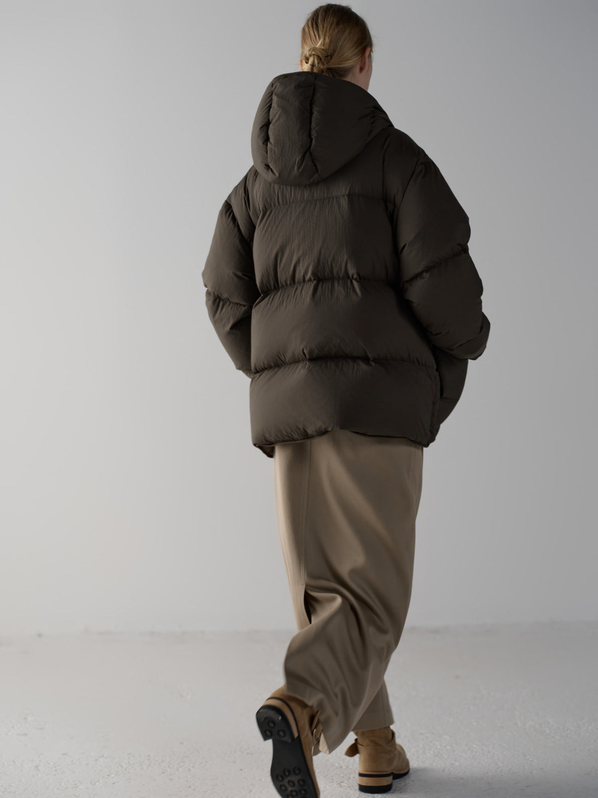 Goose Down Hooded Puffer_brown