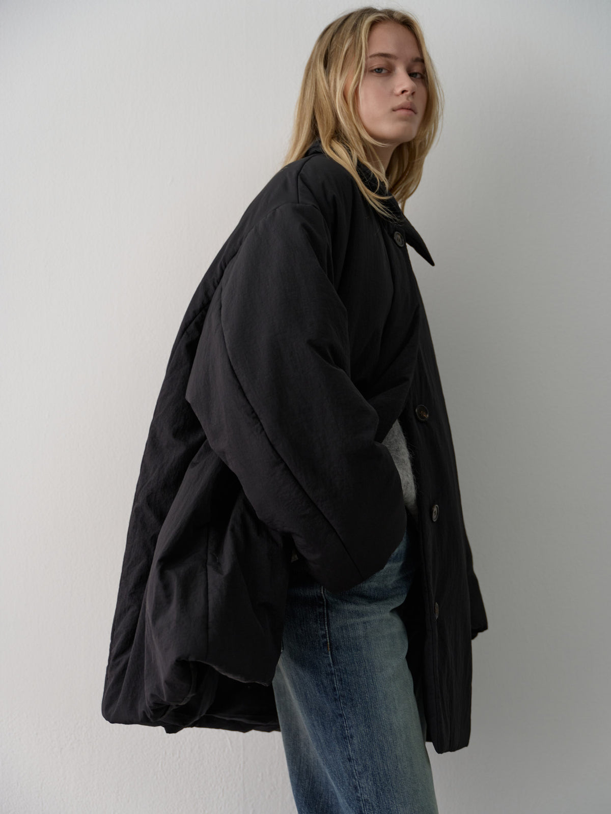 Padded Half Coat_black