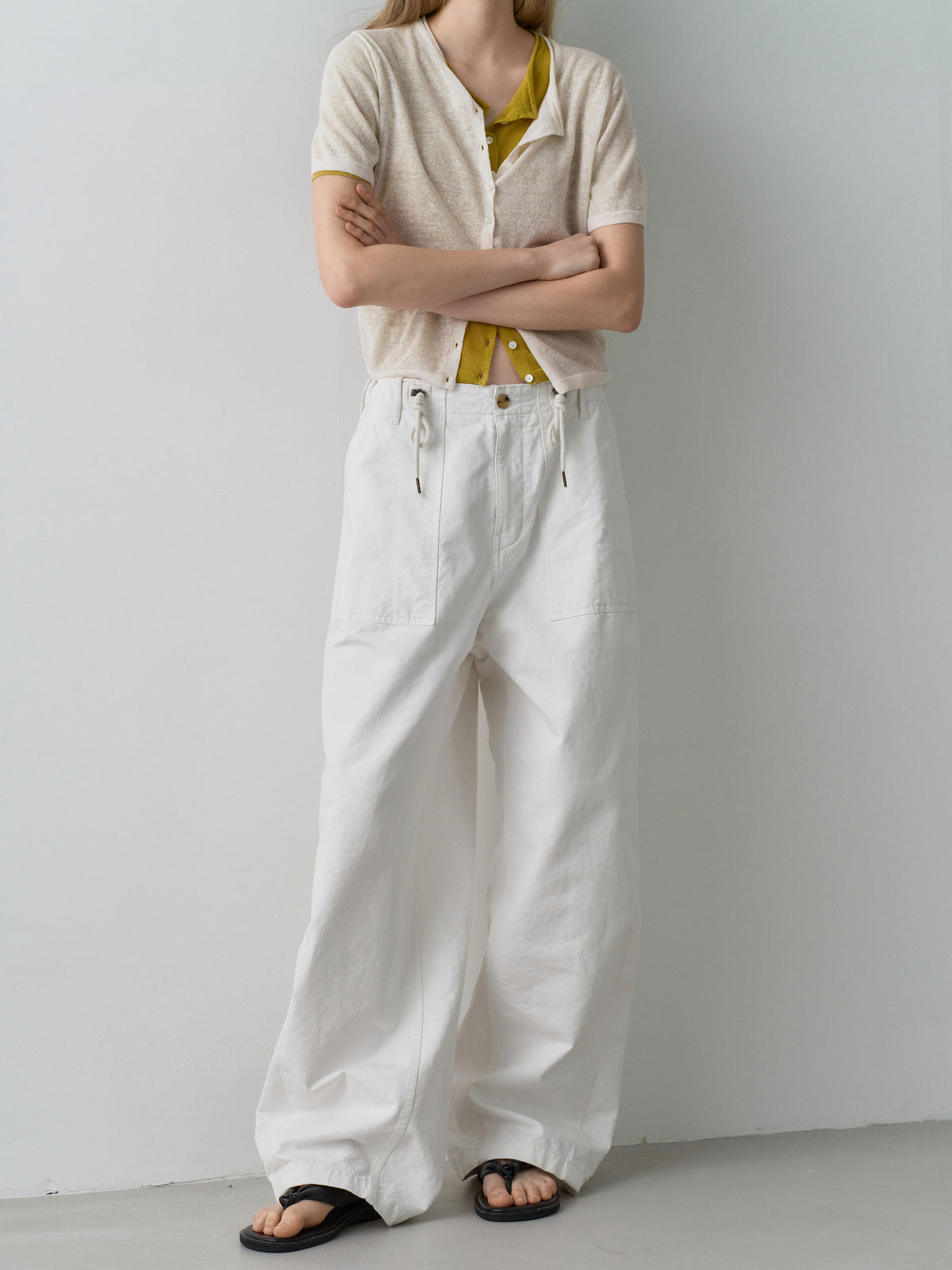 String Fatigue Pants_white