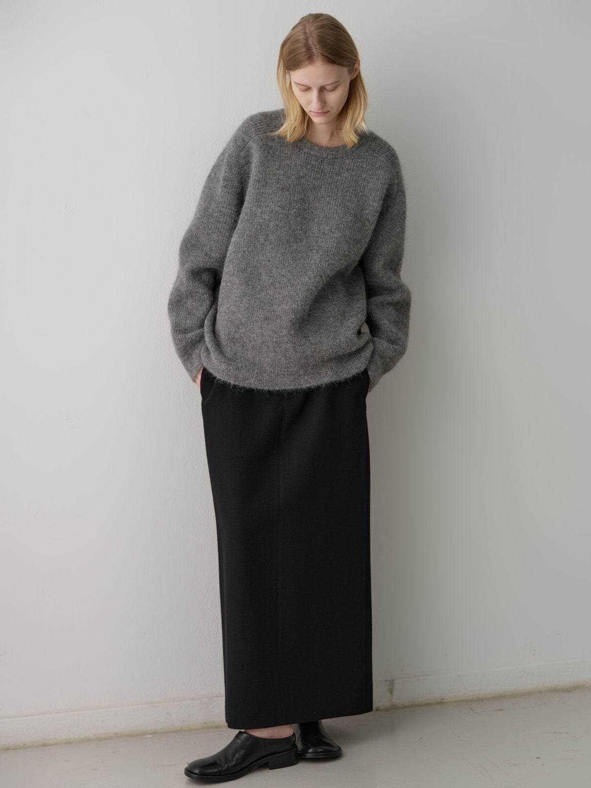 Alpaca Pullover Sweater_charcoal