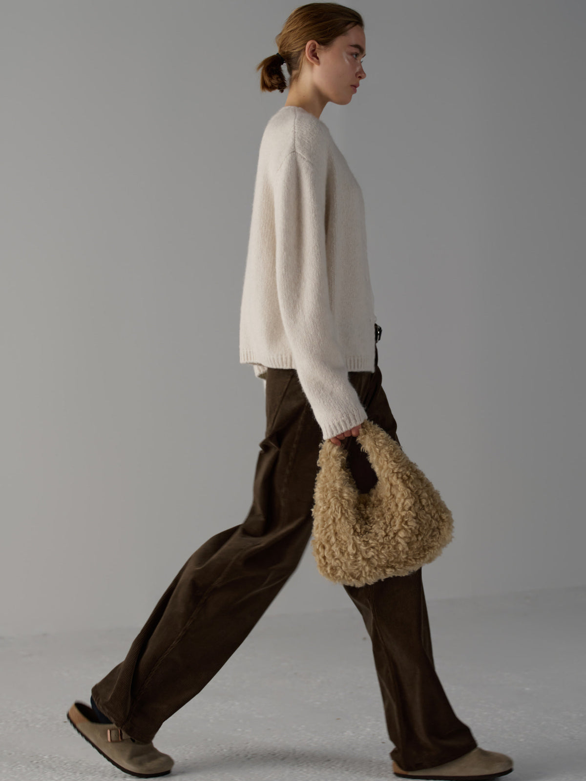 Alpaca Mock-neck Cardigan_ivory
