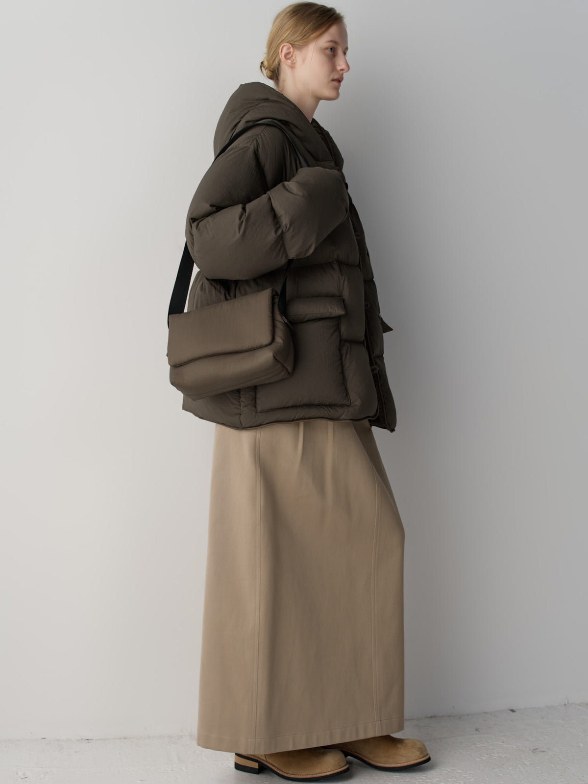 Goose Down Hooded Puffer_brown