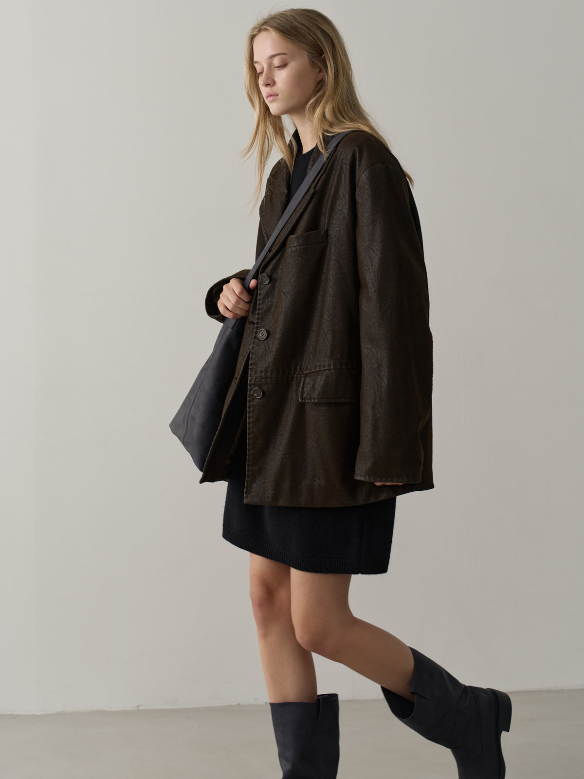 Heritage Padded Leather Jacket_brown