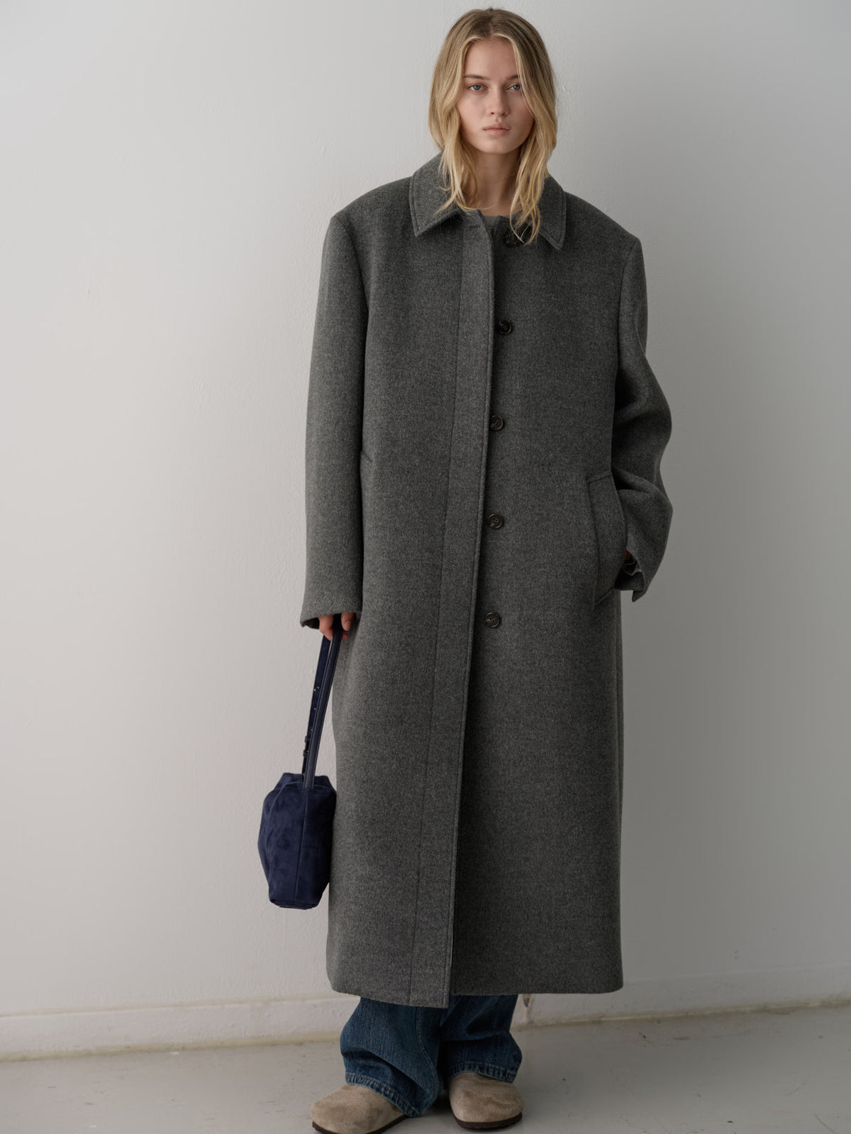 Cashmere Straight Mac Coat_charcoal