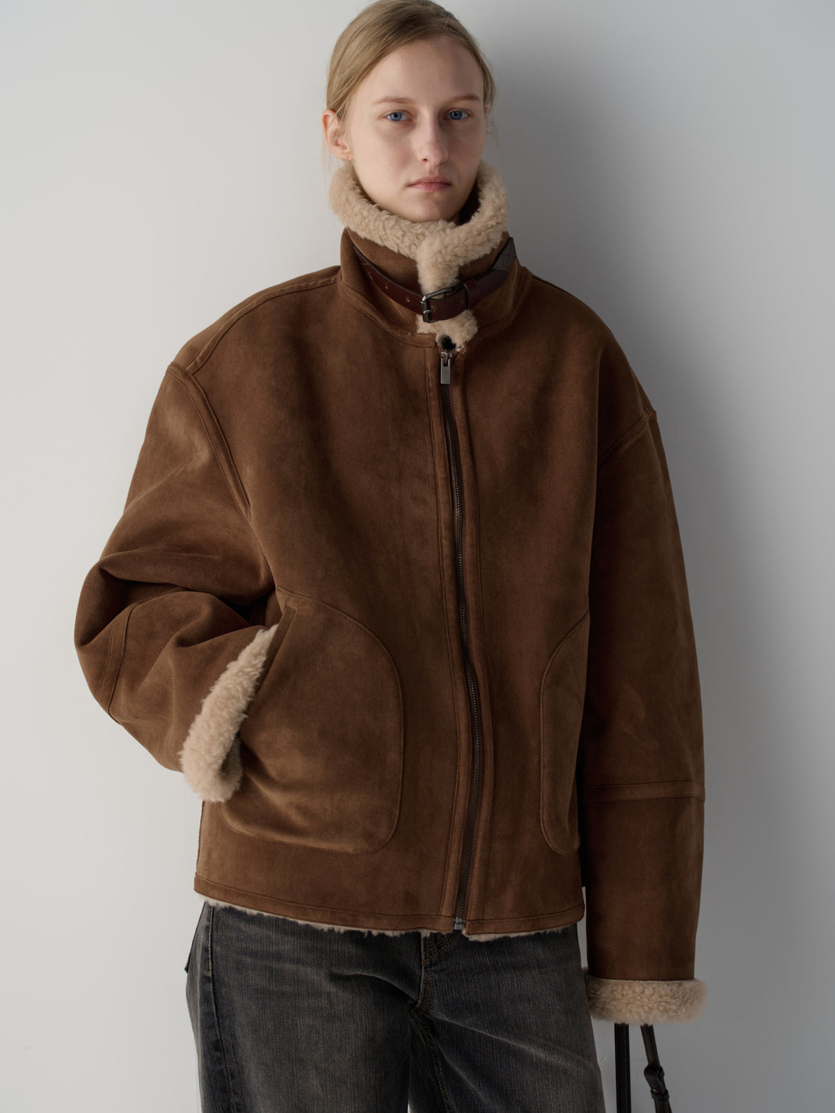 Lambswool suede mustang_camel