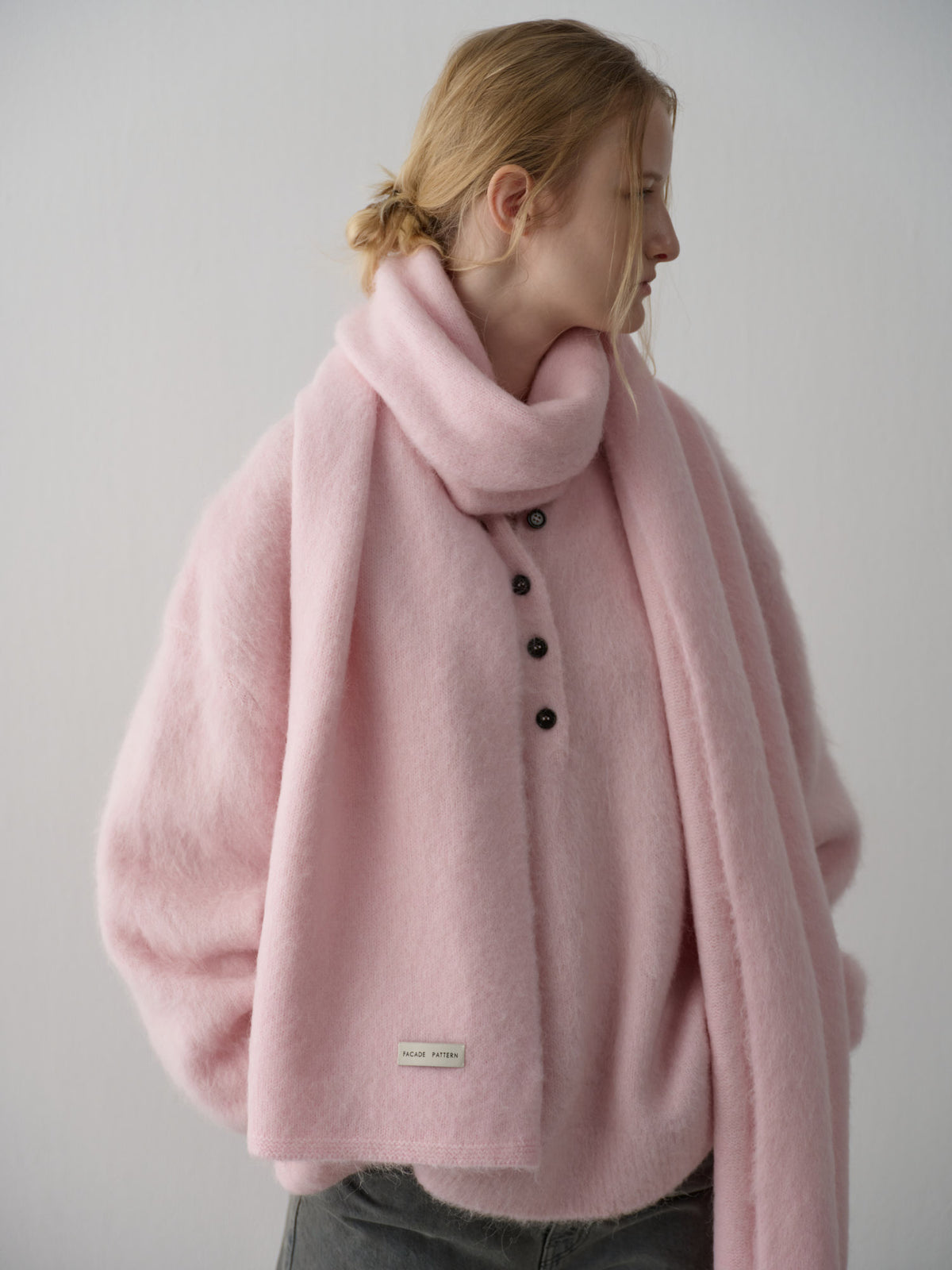 Alpaca Henley Neck Sweater_pink