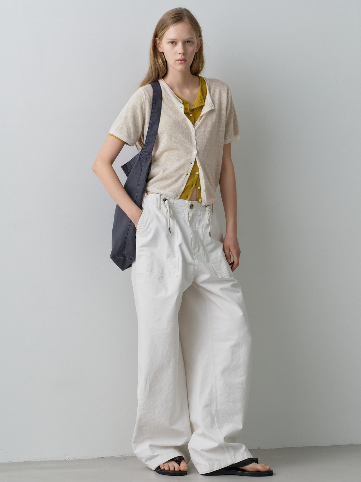 String Fatigue Pants_white