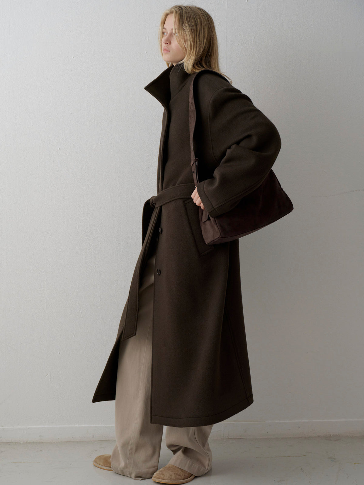 Cashmere High-neck Coat_dark brown