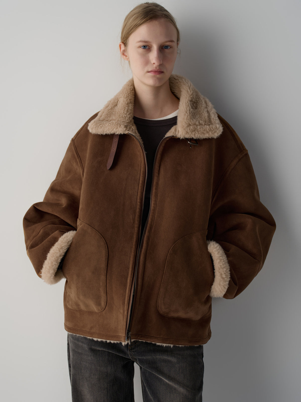 Lambswool suede mustang_camel