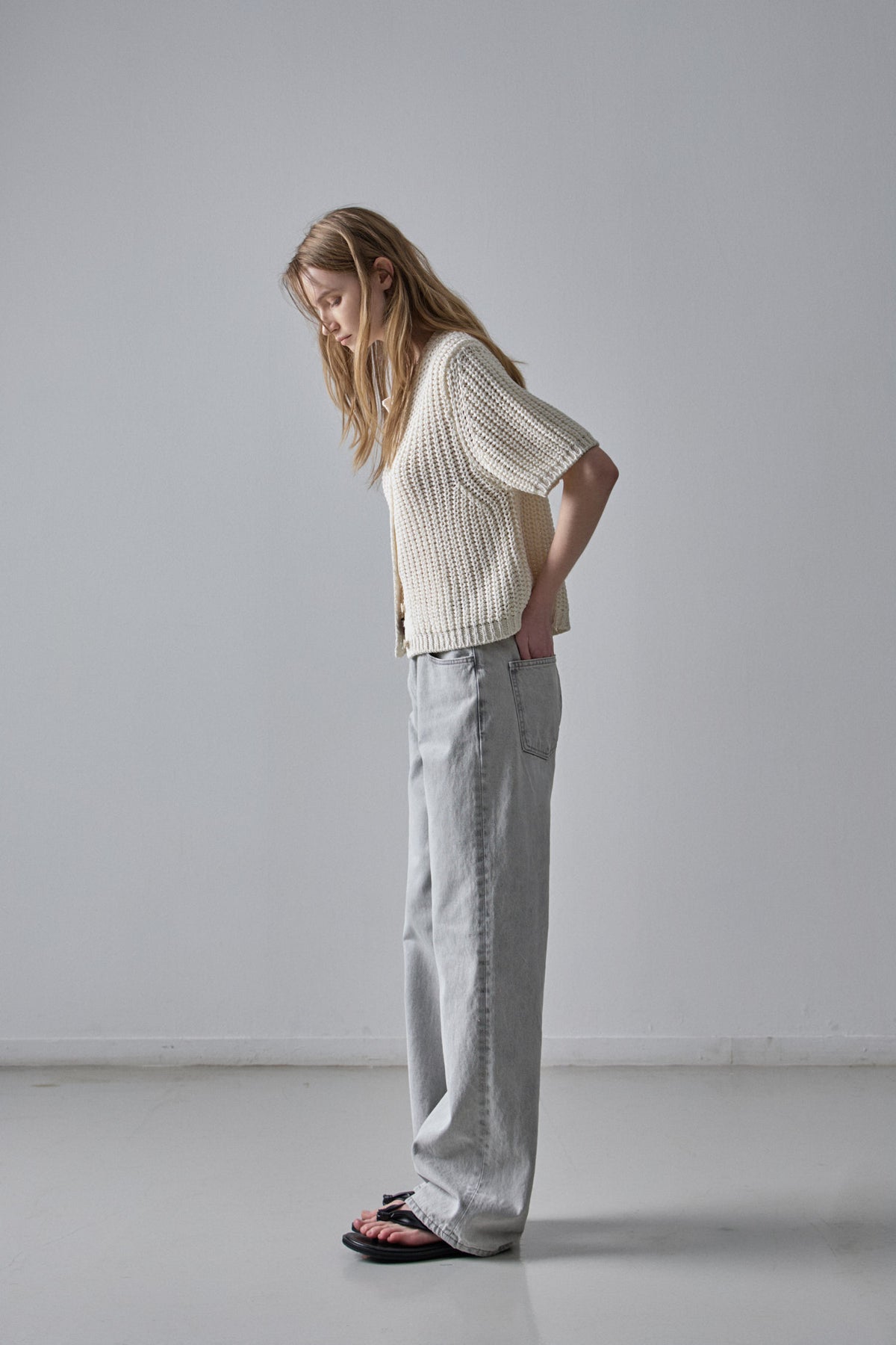 Classic Straight Jeans_light grey
