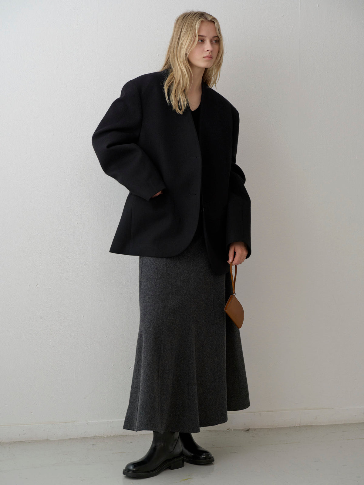 Minimal Collarless Jacket_black