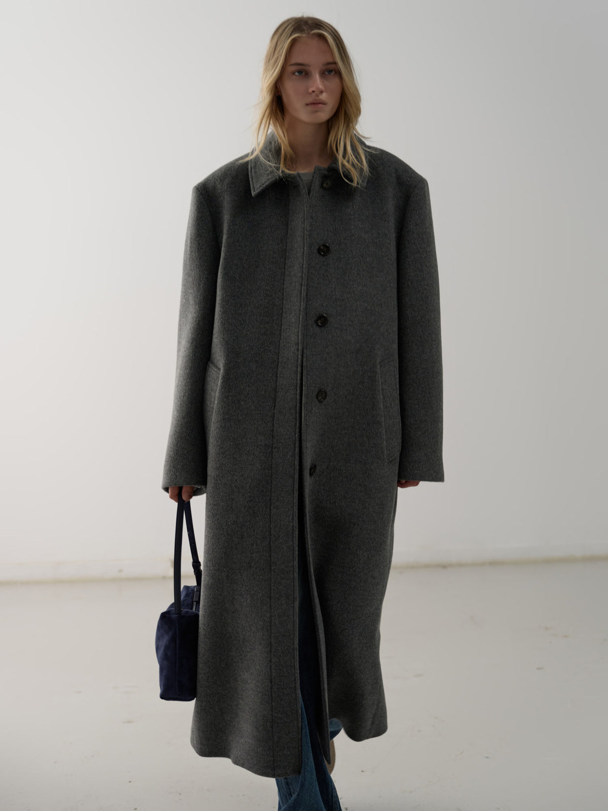 Cashmere Straight Mac Coat_charcoal