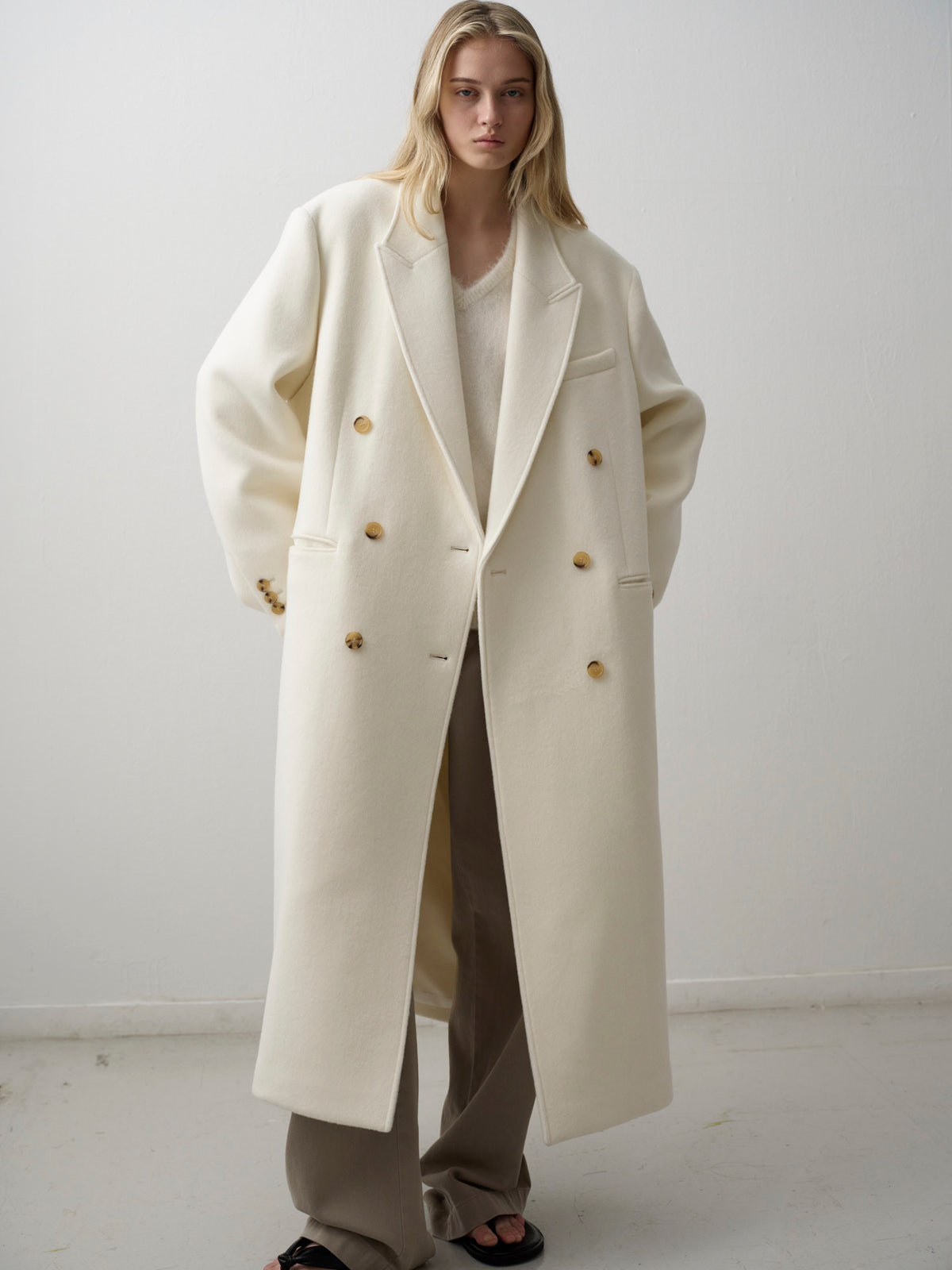Cashmere double coat_ivory