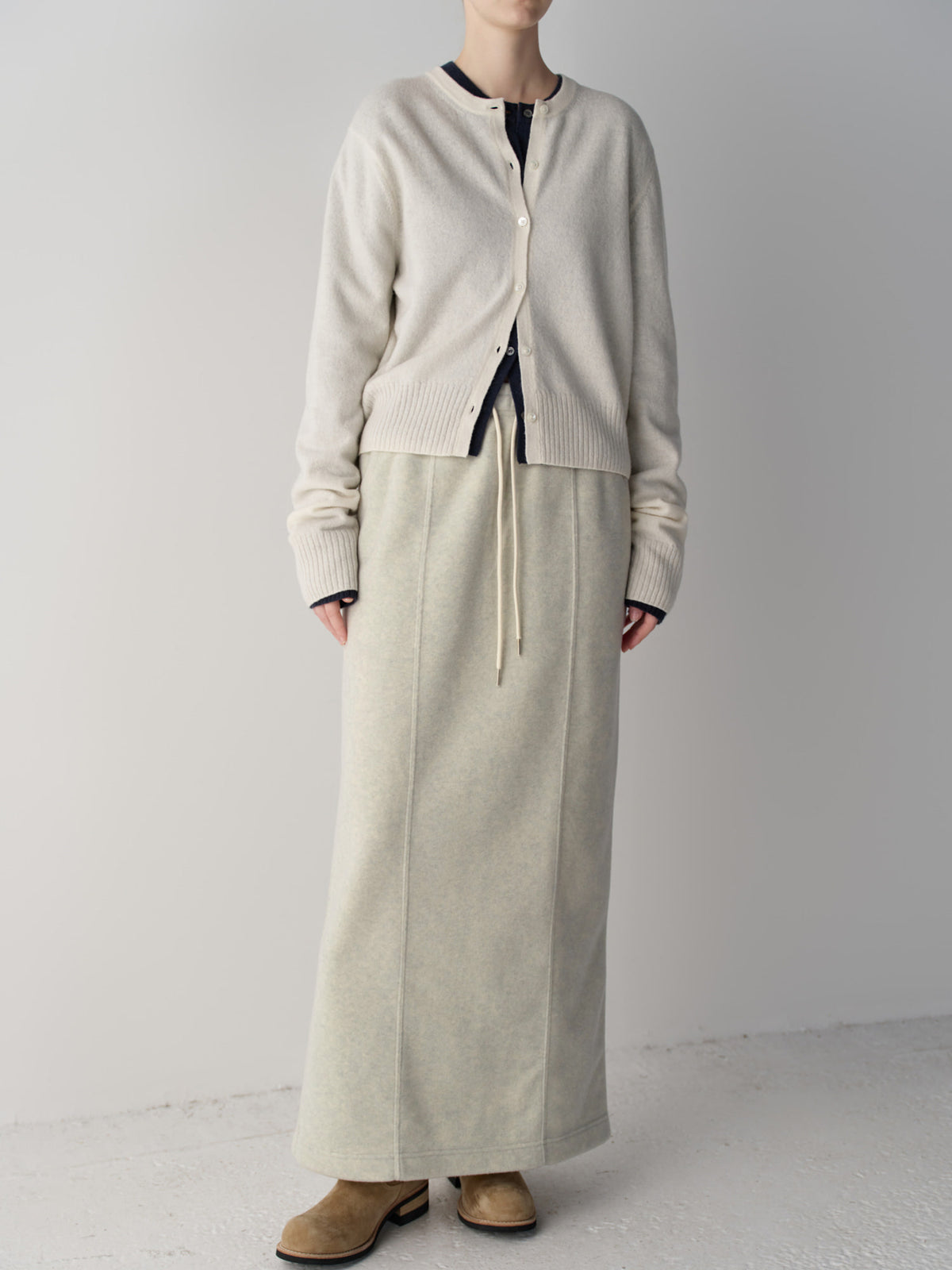 Wool Fleece Banding Skirt_oatmeal