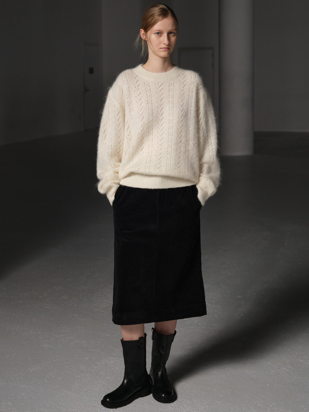 Alpaca Pointel Knit_ivory