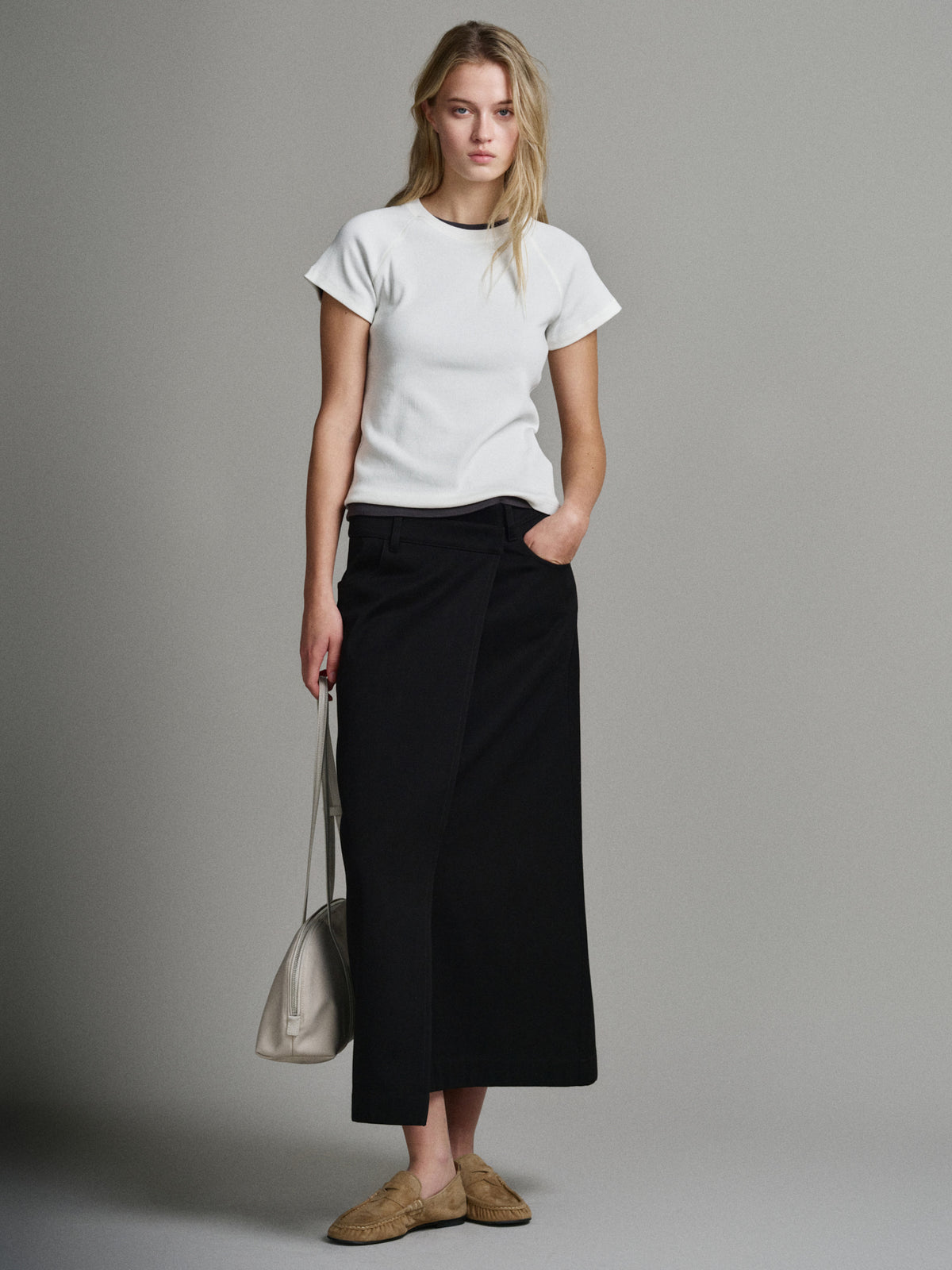 Cotton Wrap Skirt_black