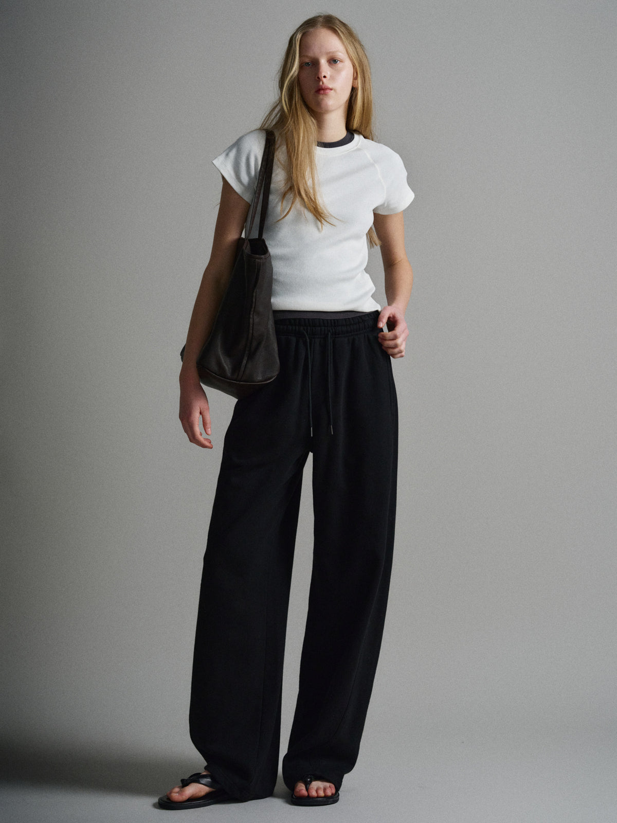 Curved Sweat Pants_black