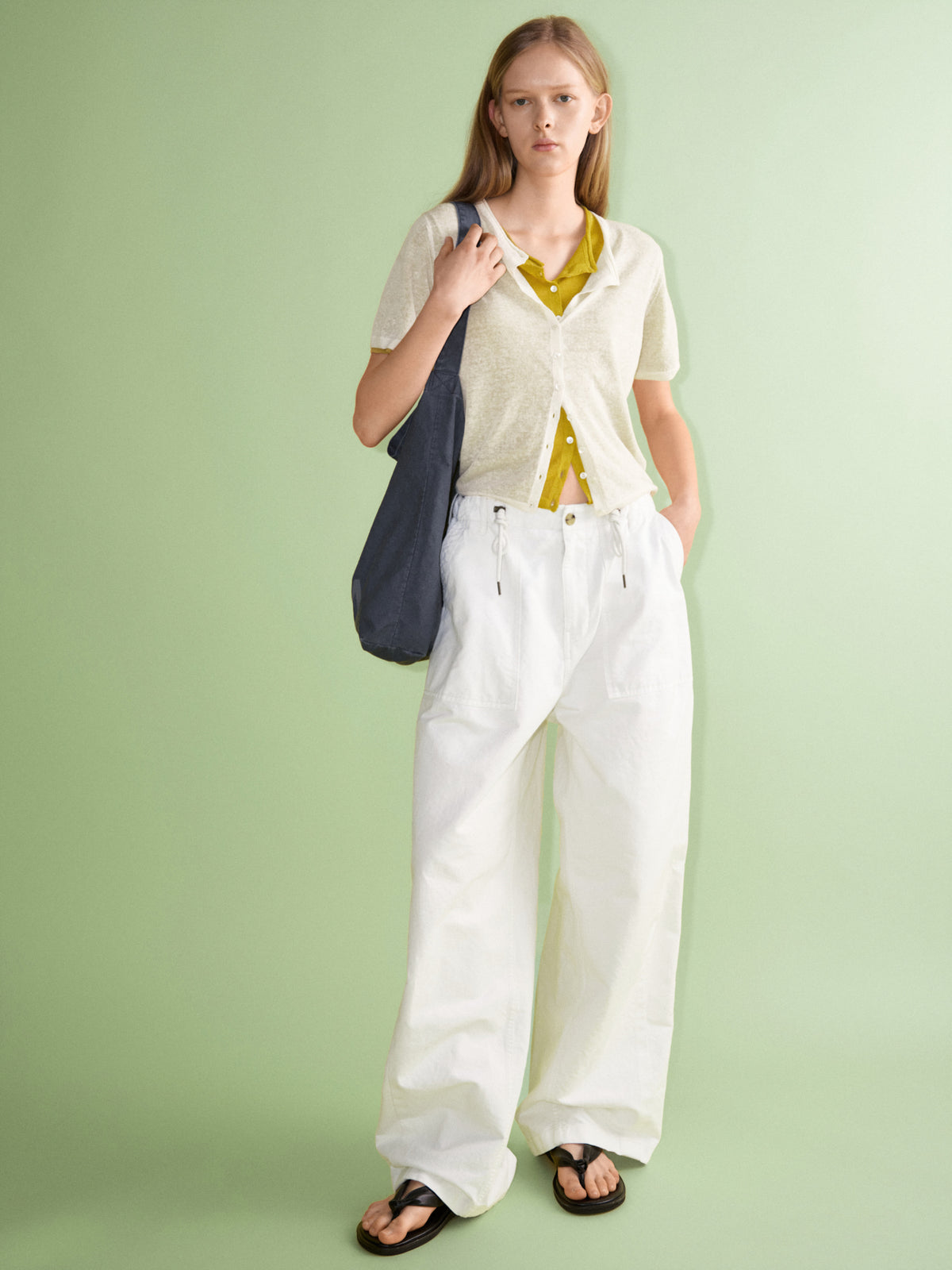 String Fatigue Pants_white