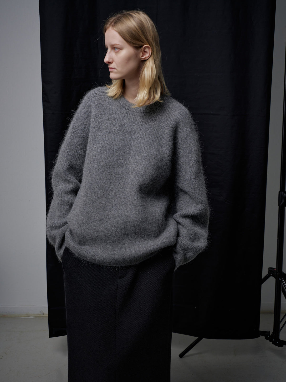 Alpaca Pullover Sweater_charcoal
