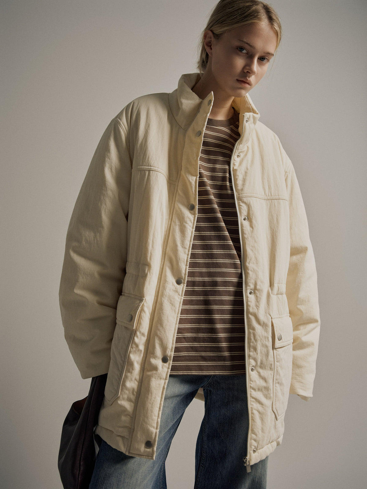 Vintage Padded Jumper_ivory