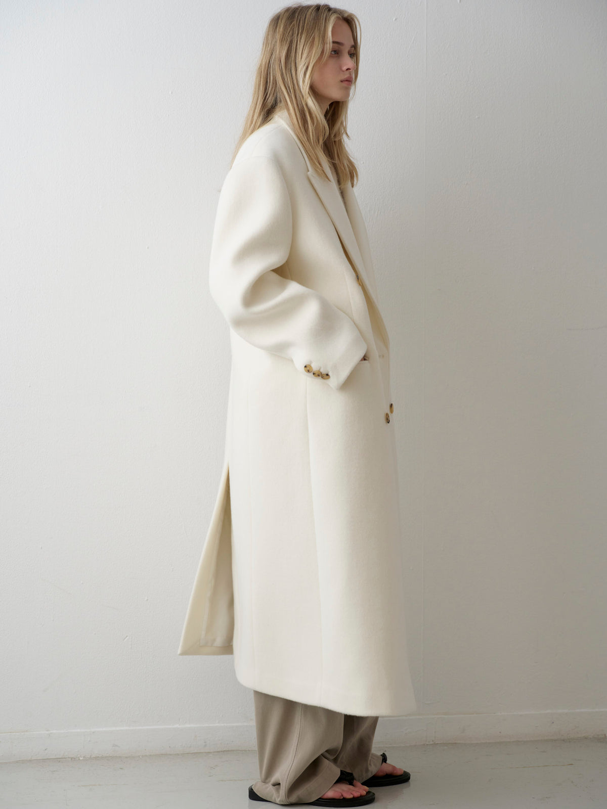 Cashmere double coat_ivory