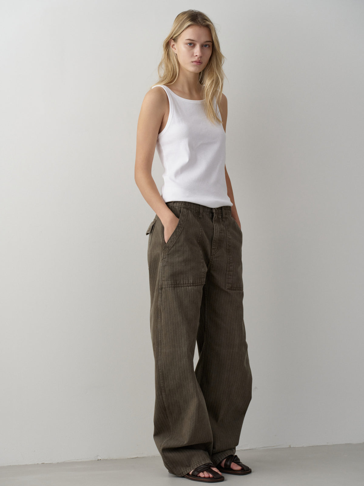 Denim Round Work Pants_khaki