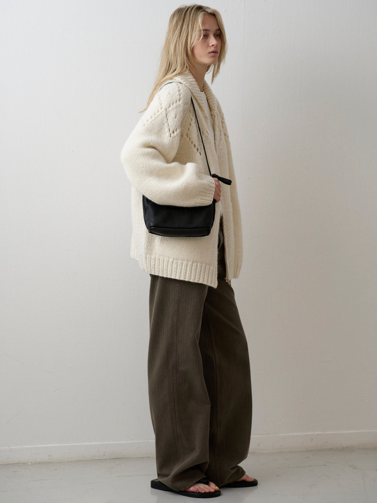 Striped Straight Denim_khaki