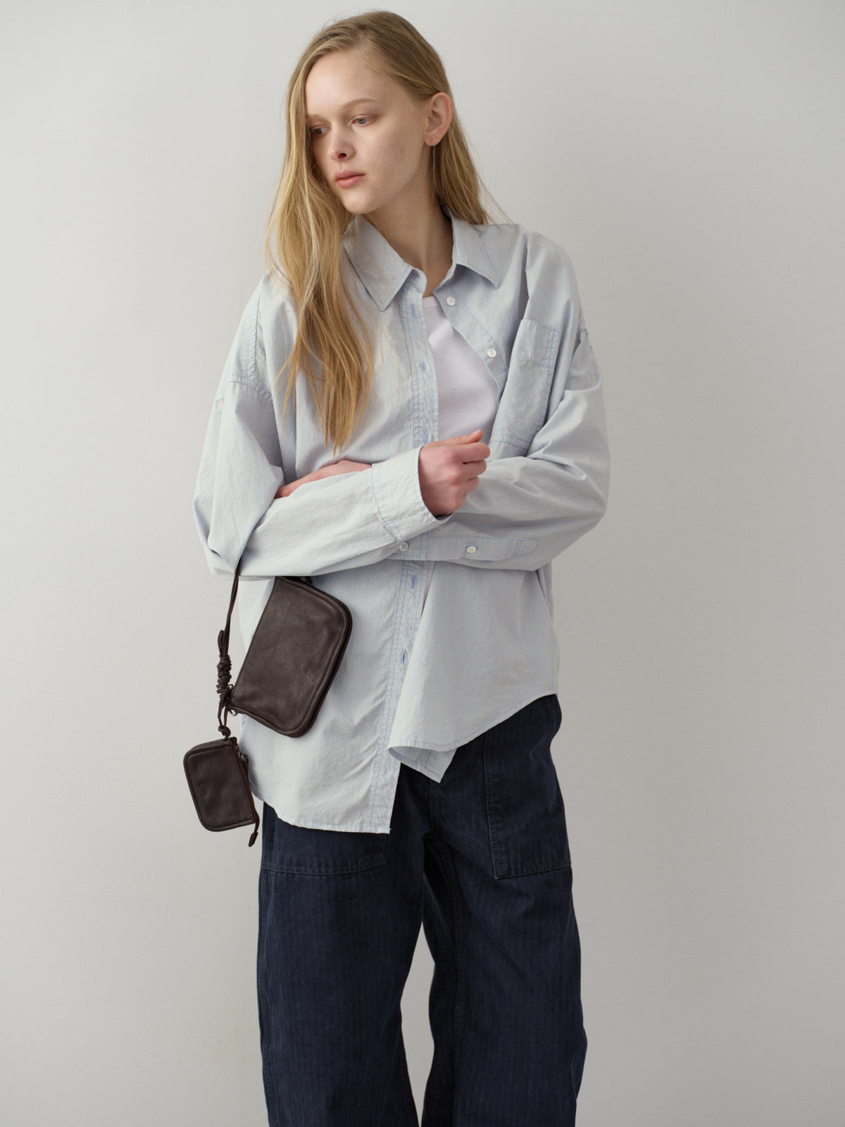 Vintage Stripe Shirt_ash sky