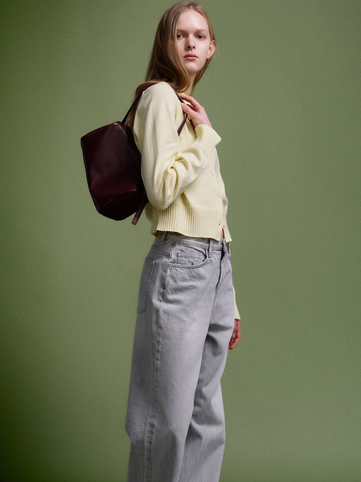High-Waist Straight Jeans_light grey