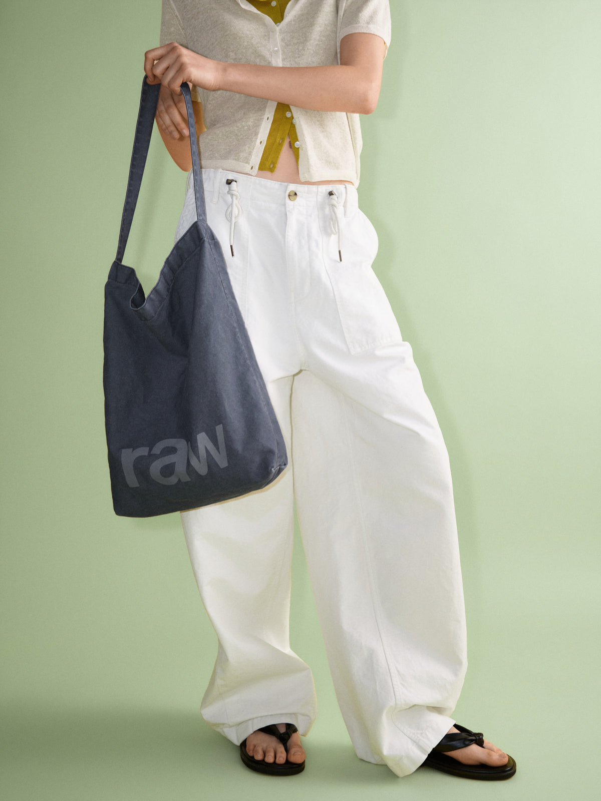 String Fatigue Pants_white