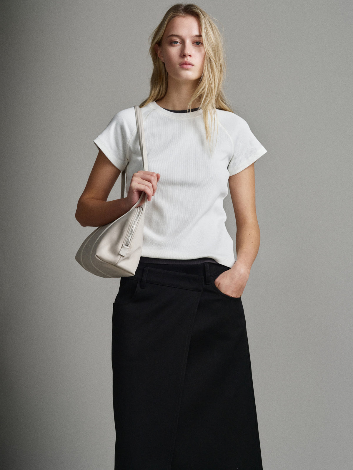 Cotton Wrap Skirt_black