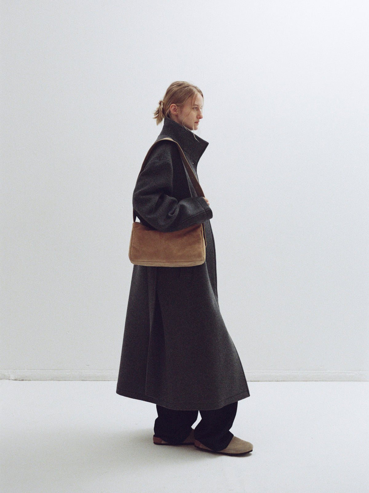 Cashmere High-neck Coat_charcoal