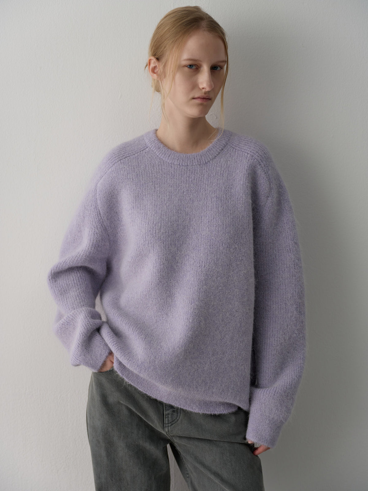 Alpaca Pullover Sweater_pastel purple