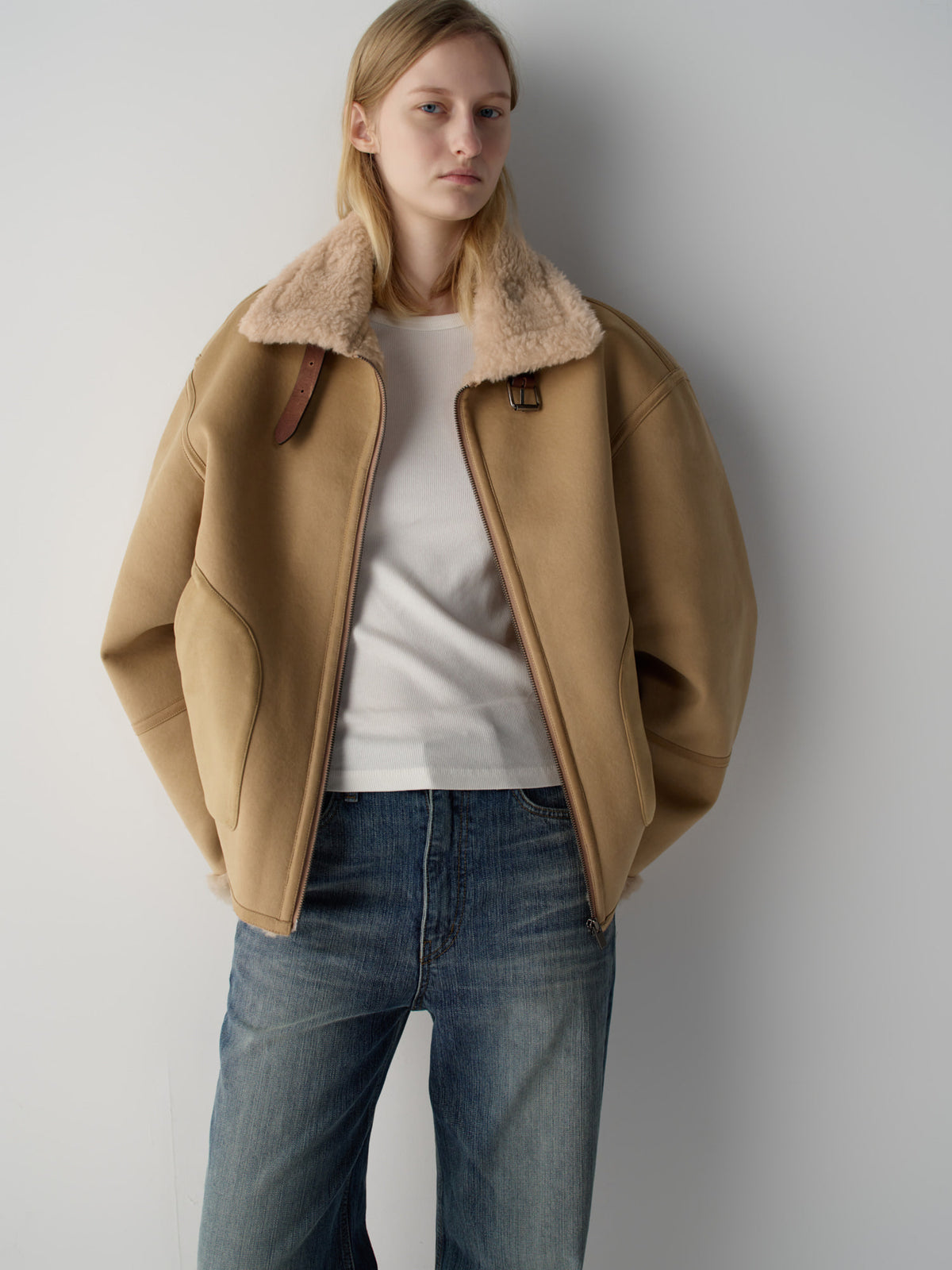 Lambswool Suede Mustang_beige
