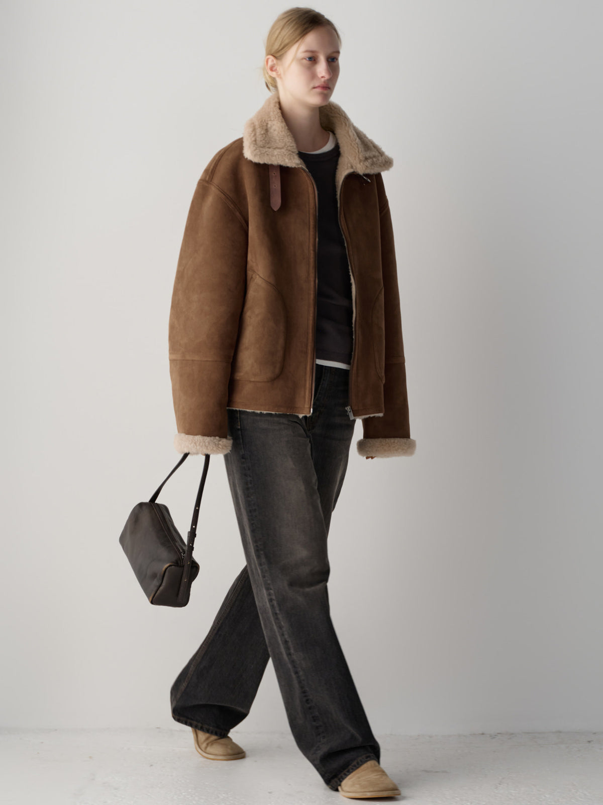 Lambswool suede mustang_camel