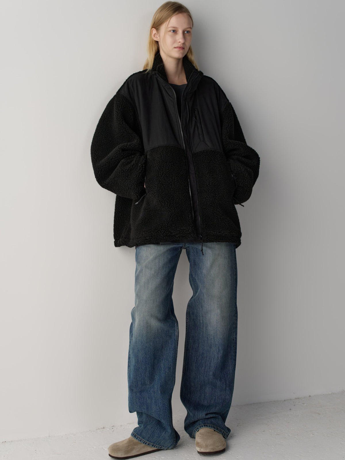 Fleece Zip-Up Jumper_black