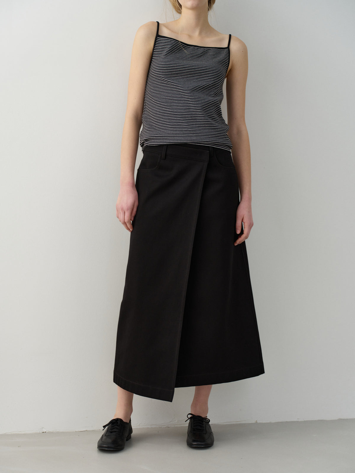 Cotton Wrap Skirt_black
