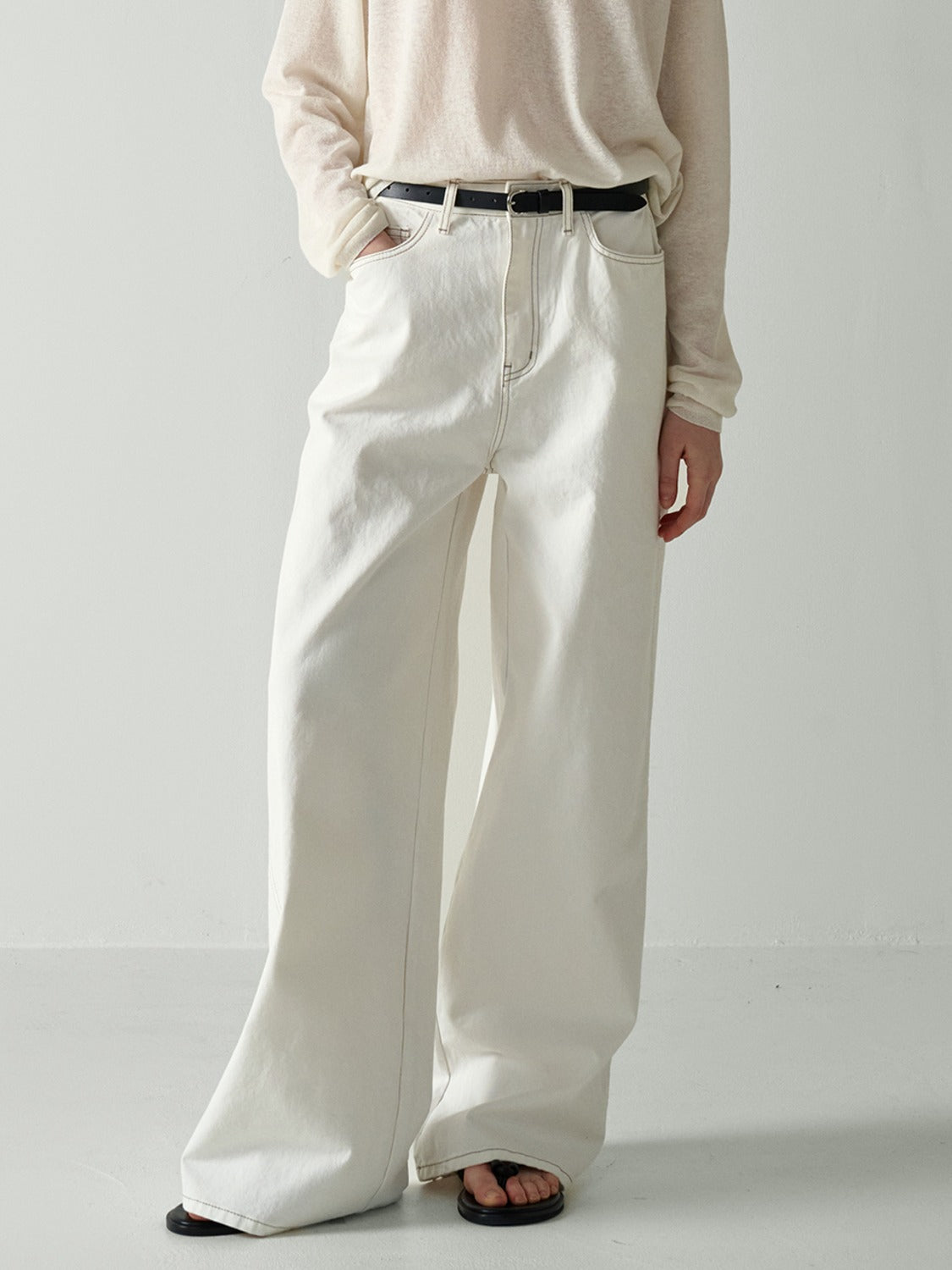 Classic Wide Jeans_off white