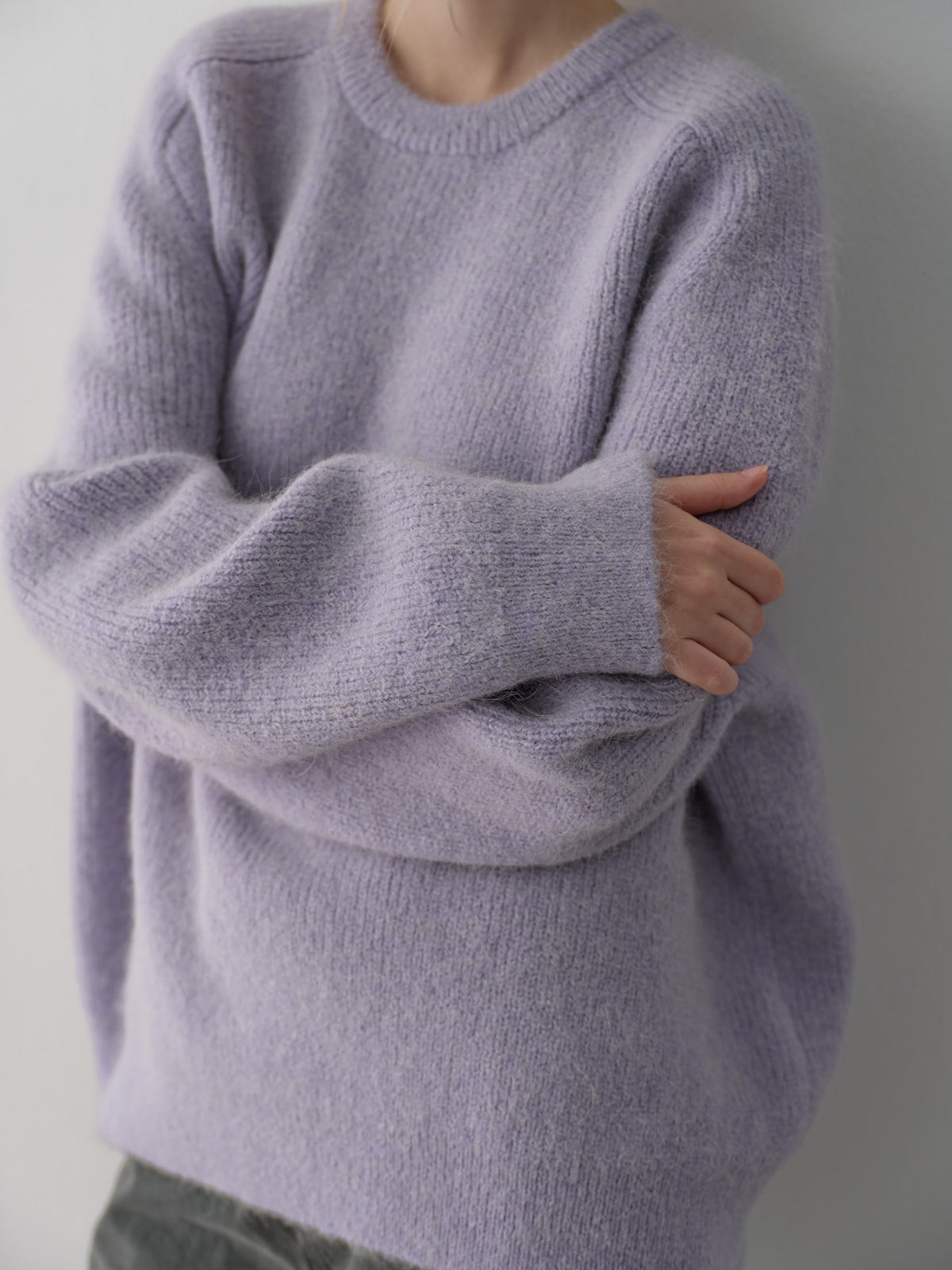 Alpaca Pullover Sweater_pastel purple