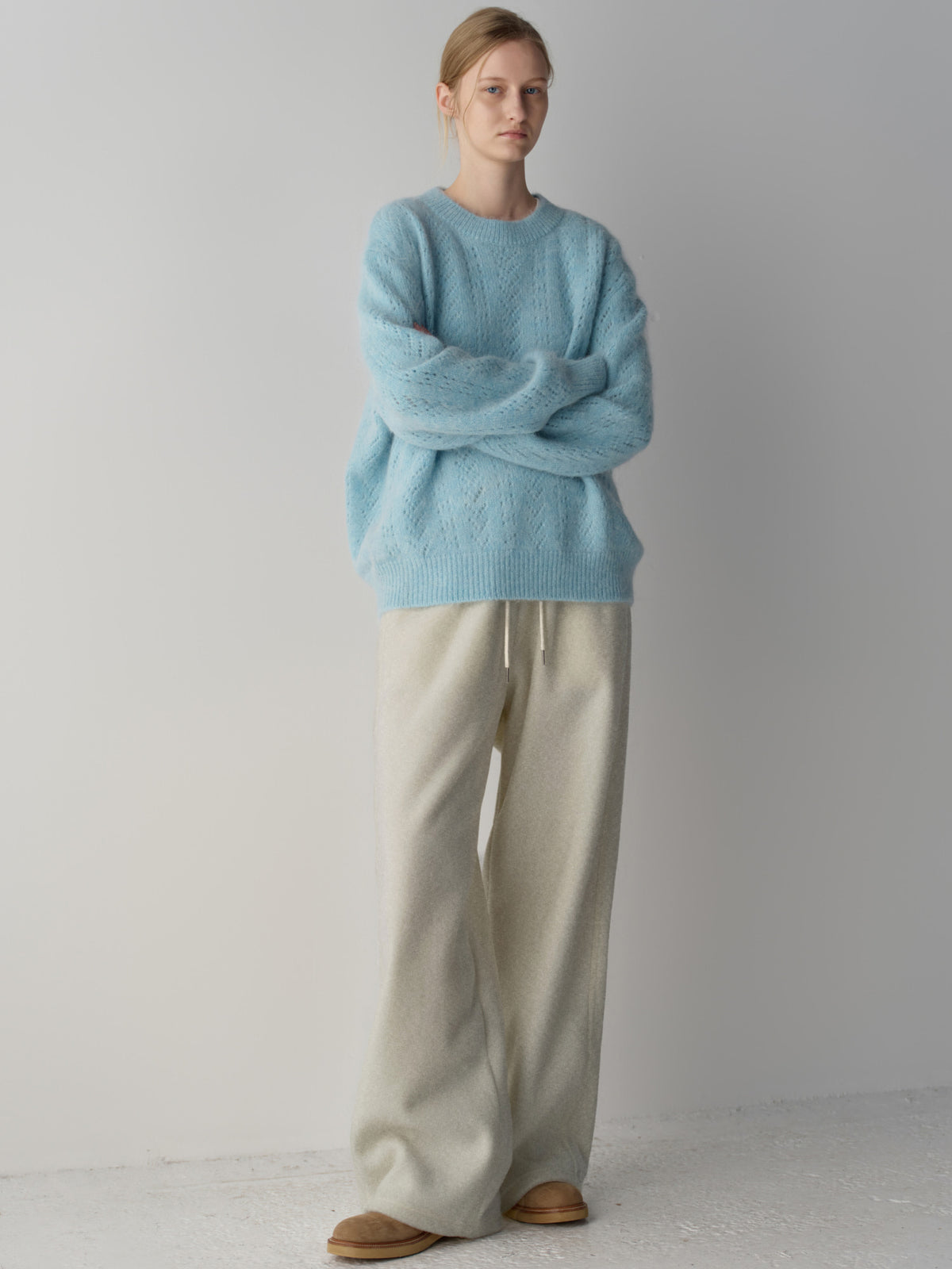 Wool Fleece Banding Pants_oatmeal