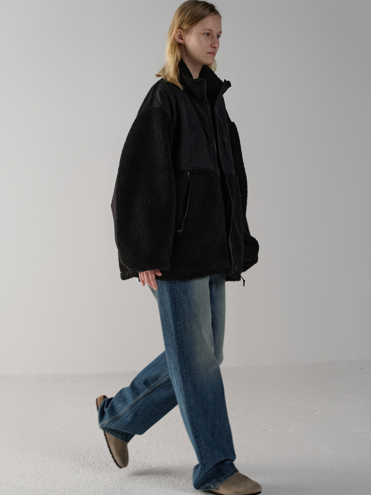 Fleece Zip-Up Jumper_black