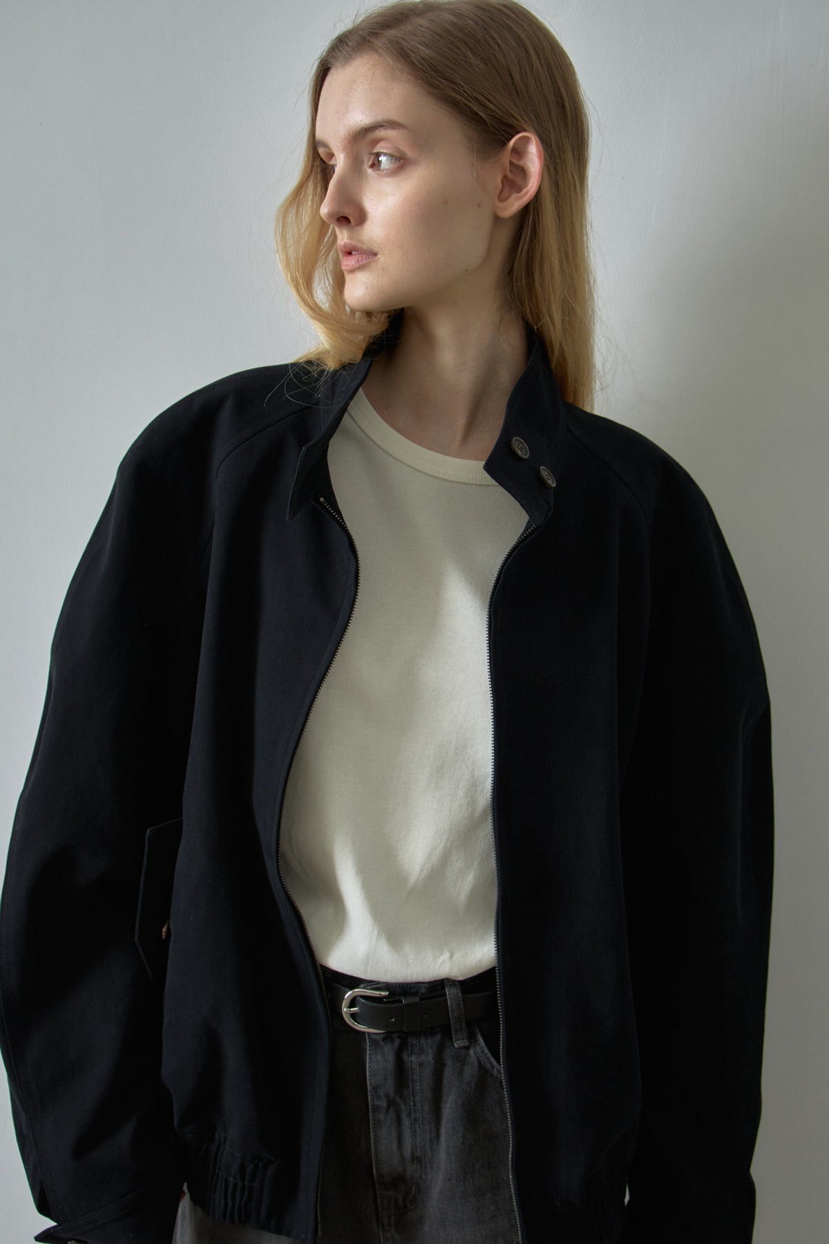 Oversized Fit Cotton Blouson_black