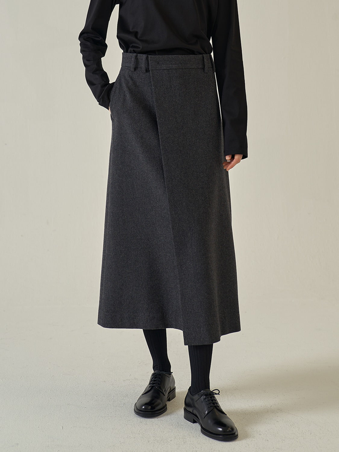 classic wrap skirt_charcoal