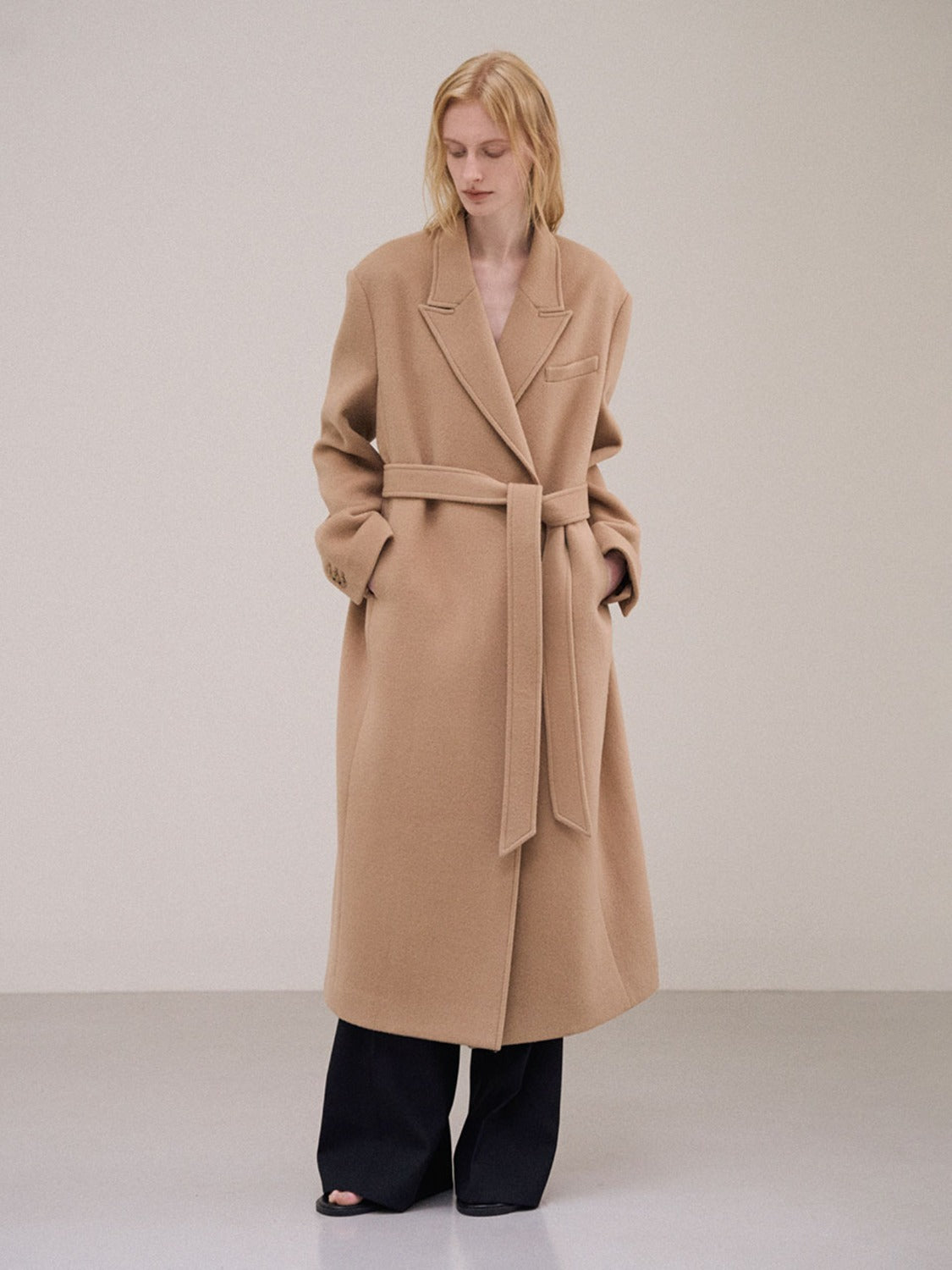 Cashmere Belted Coat_camel