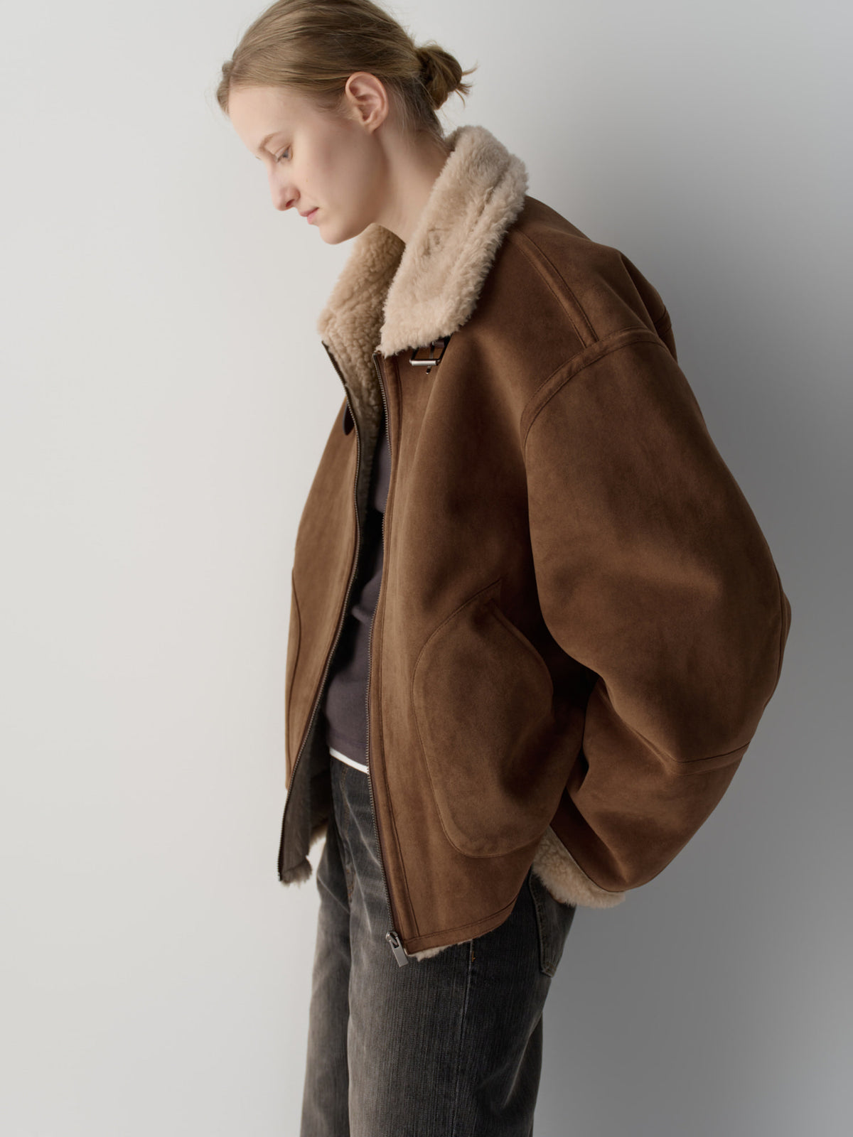 Lambswool suede mustang_camel